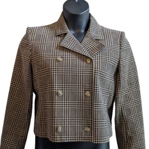 Bill Blass Ultrasuede Blazer Herringbone Houndstooth/sz 12